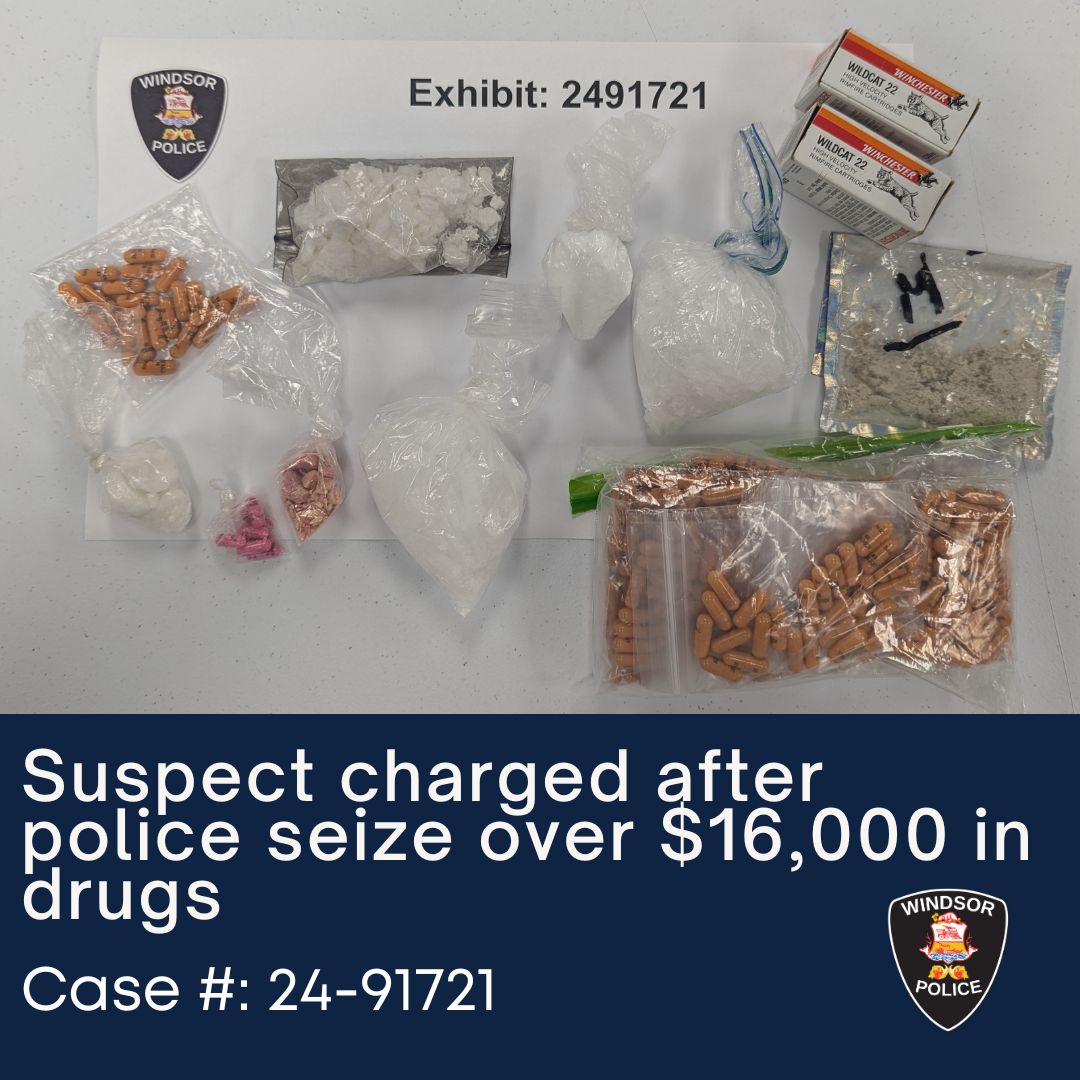 Photograph of illegal drugs and ammunition.